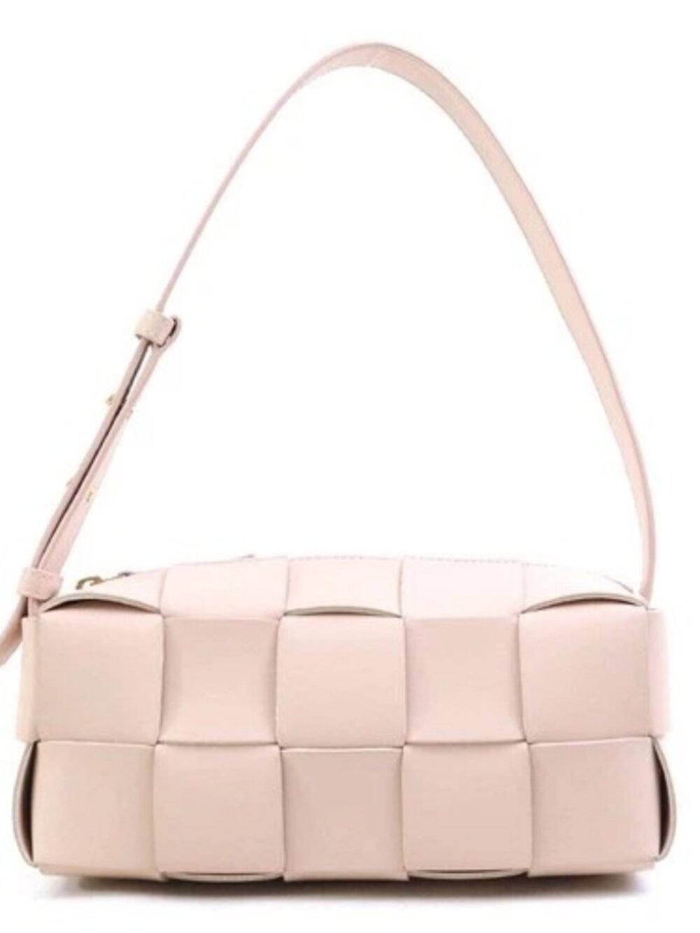Auth BOTTEGAVENETA Small Brick Cassette Handbag Light pink Leather - h32021k